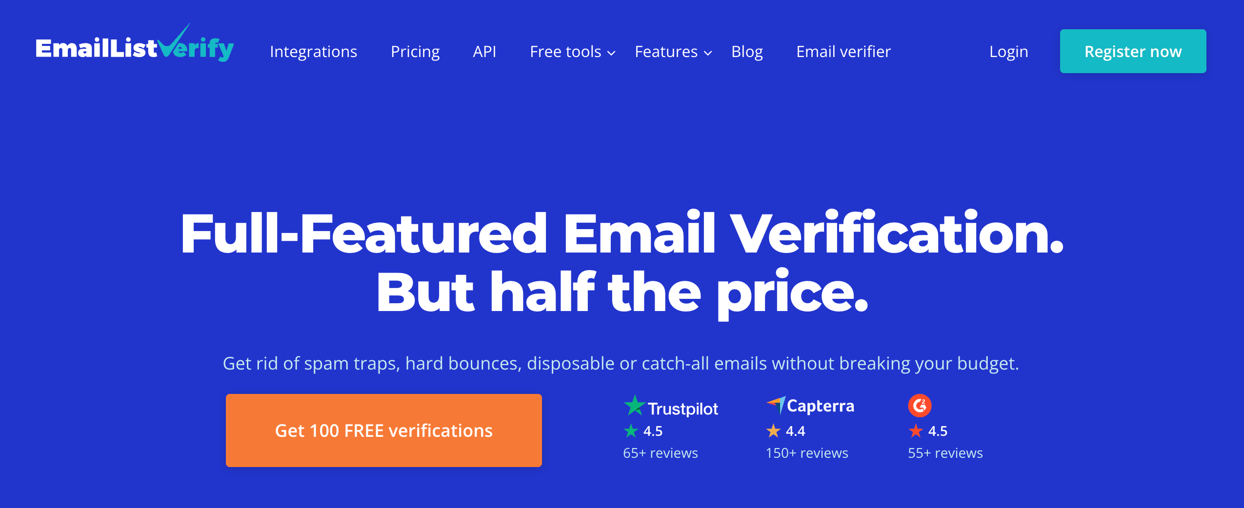 EmailListVerify email verification homepage