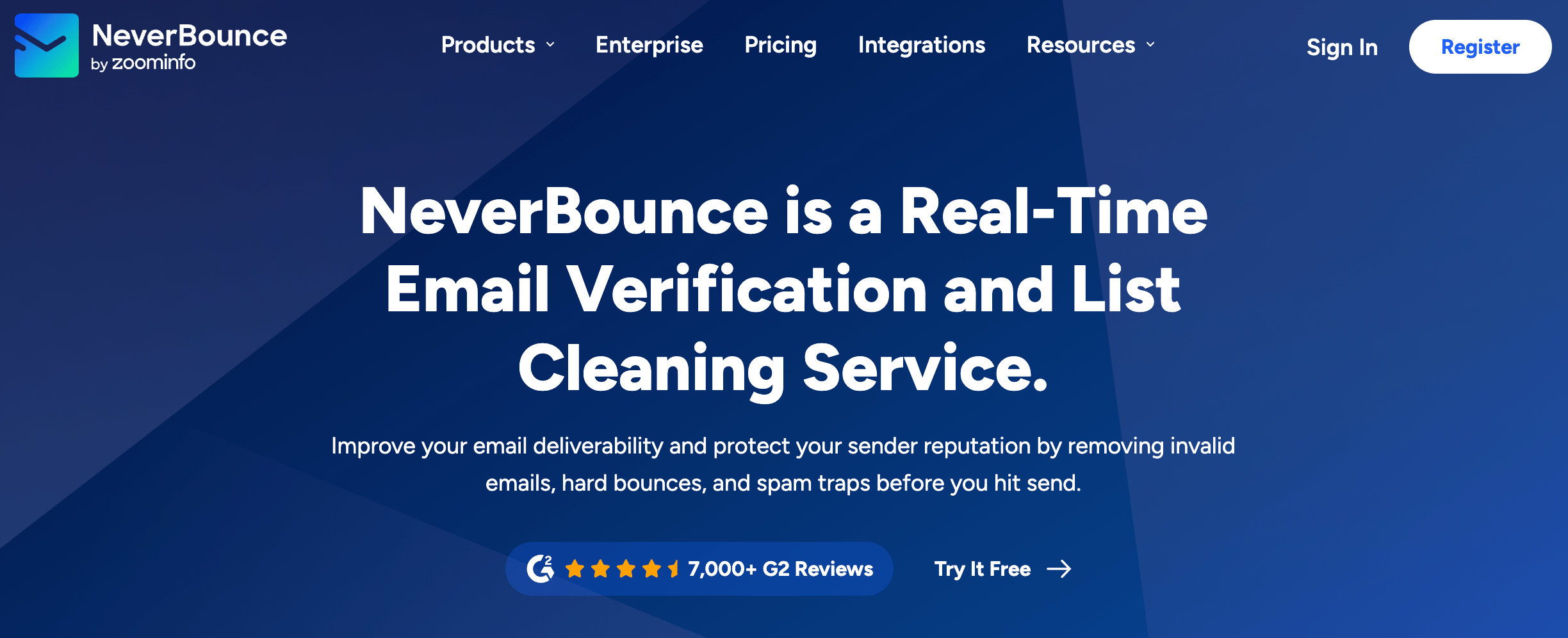 NeverBounce email verification homepage
