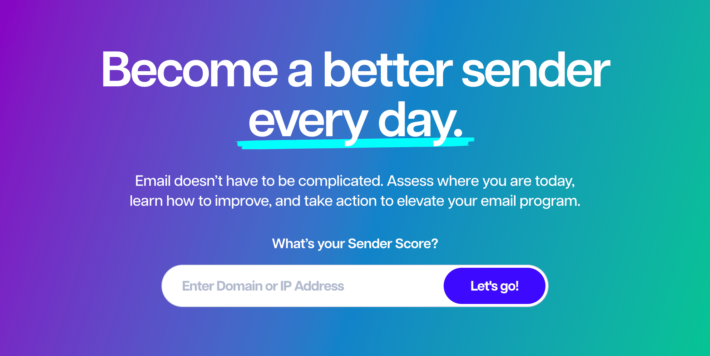 Sender Score showing a reputation score lookup for a sending IP address